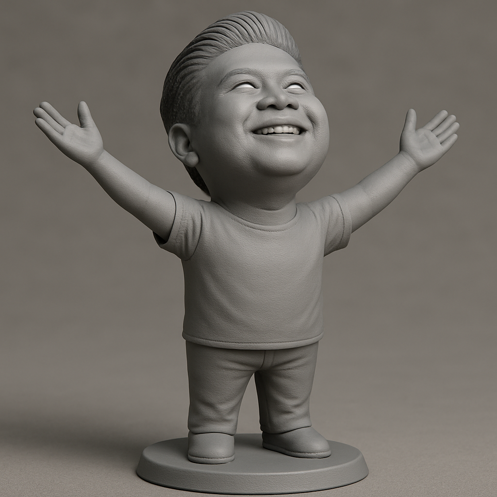 face anatomy 3d model-create 3d face model from photo_Smiling Optimist Figurine for Positive Vibes