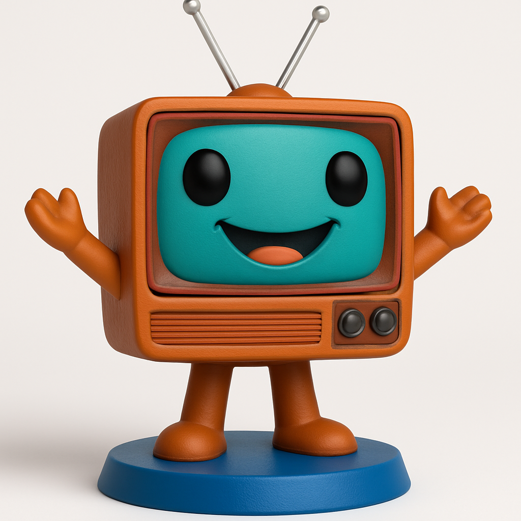 face anatomy 3d model-create 3d face model from photo_Happy TV Pal Figurine: Retro Tech Desk