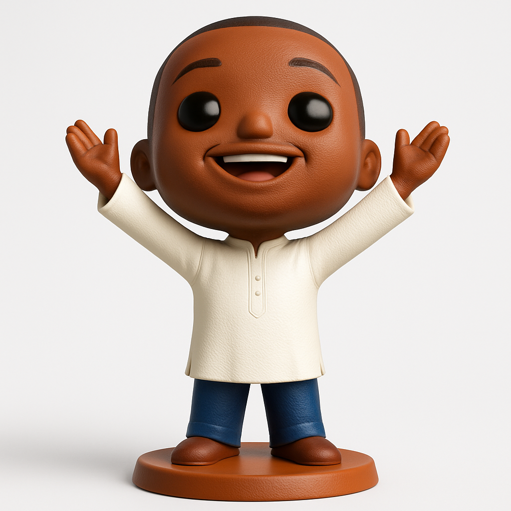 face to 3d model ai-3D portrait printing from photo_Welcoming Smile Character Figurine - Joyful Decor