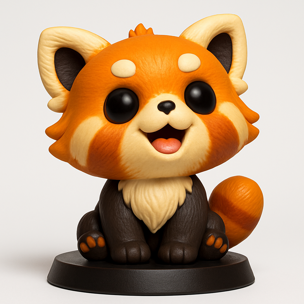 face to 3d model ai-3D portrait printing from photo_Adorable Chibi Red Panda Desk Buddy Print