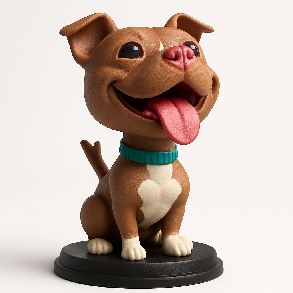 face anatomy 3d model-create 3d face model from photo_Smiling Pit Bull Buddy - Bring Joy to Any Space!