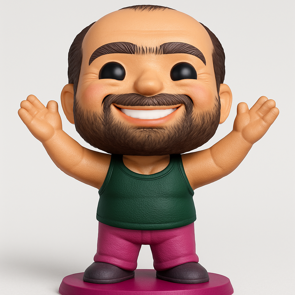 face to 3d model ai-3D portrait printing from photo_Vibrant Smiling Bearded Pal: Bring Joy to Your Desk!