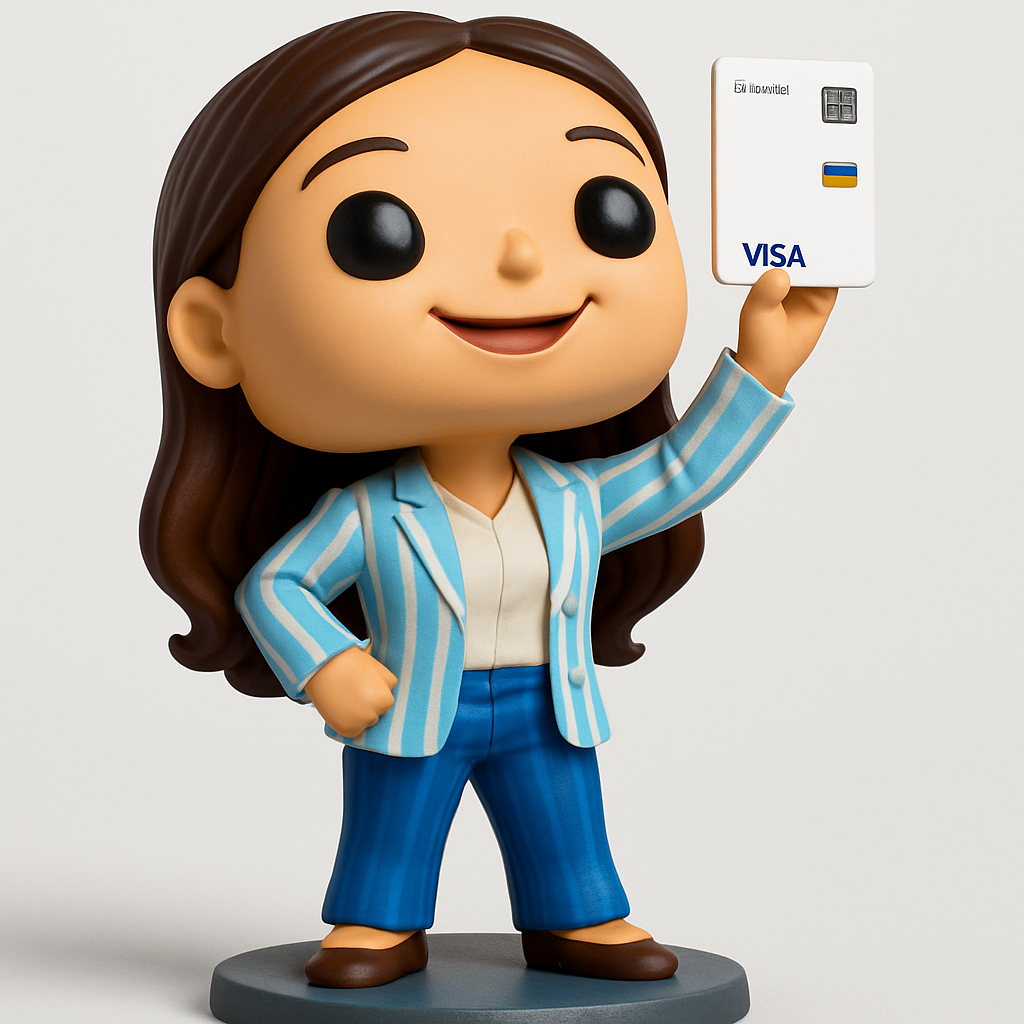 face to 3d model ai-3D portrait printing from photo_Stylish Businesswoman Figurine with Visa Card