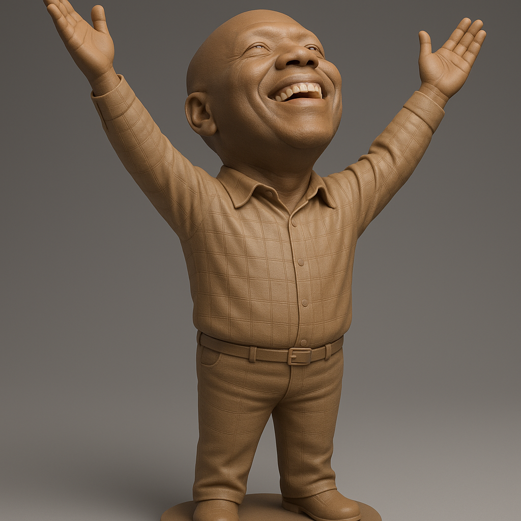 silhouette 3d printer maker-3d portrait printing_Joyful Figure with Outstretched Arms