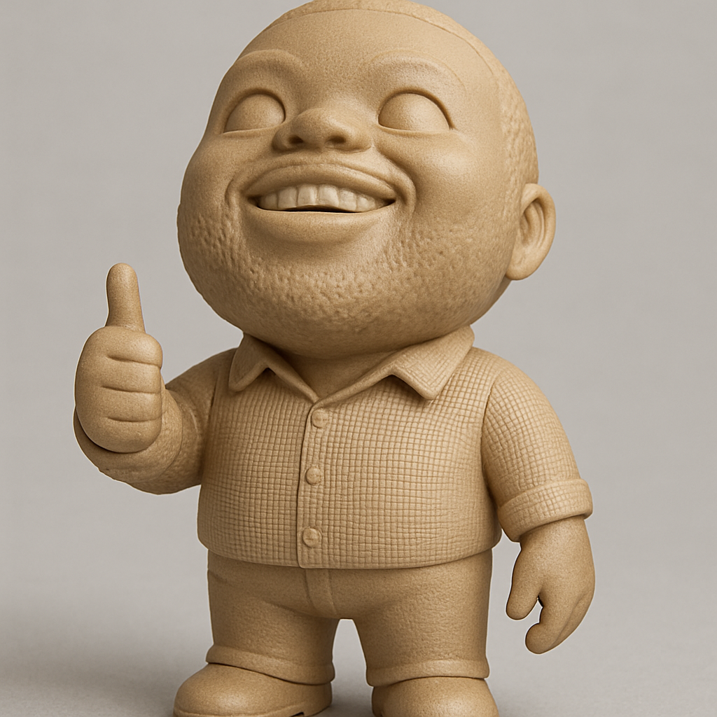 face to 3d model ai-3D portrait printing from photo_Smiling Thumbs Up Desk Figurine