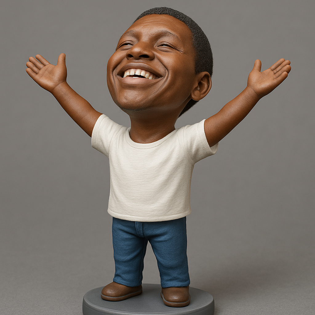 face anatomy 3d model-create 3d face model from photo_Joyful Bobblehead: Celebrate Happiness & Optimism