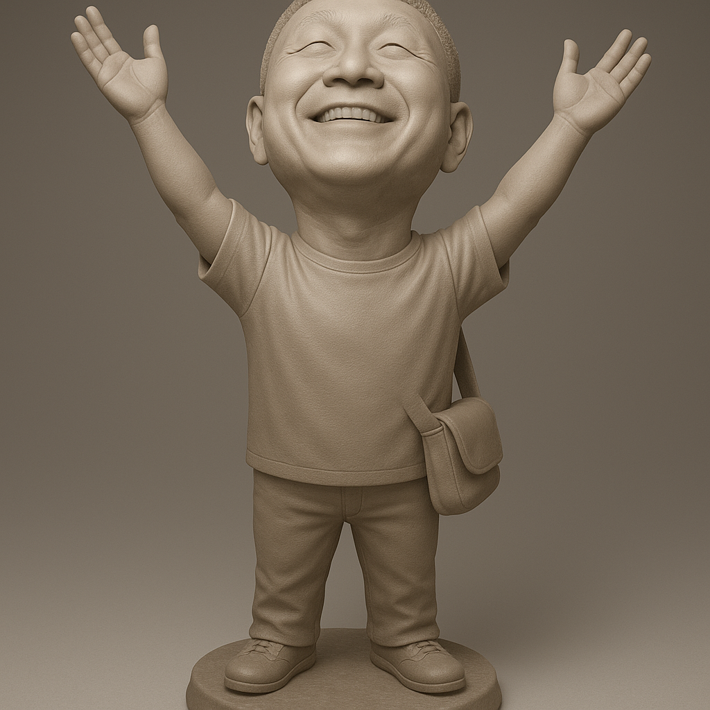silhouette 3d printer maker-3d portrait printing_Joyful Figurine: Celebrate Happiness!