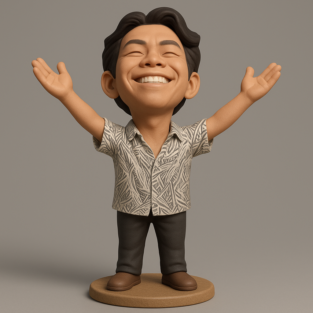 silhouette 3d printer maker-3d portrait printing_Joyful Character Figure for 3D Printing