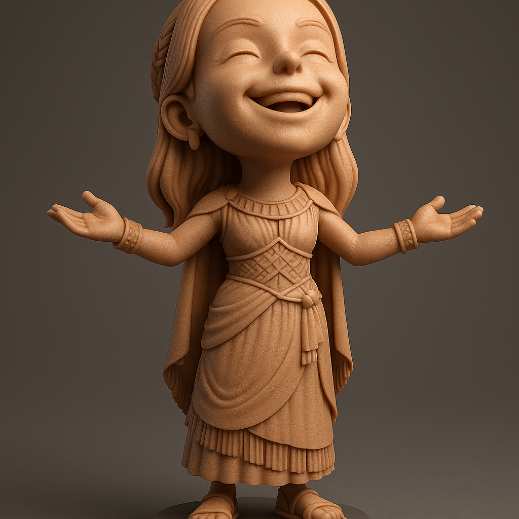 silhouette 3d printer maker-3d portrait printing_Joyful Princess 3D Model for Printing