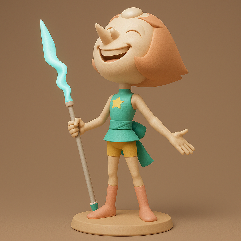 face anatomy 3d model-create 3d face model from photo_Cheerful Character with Staff