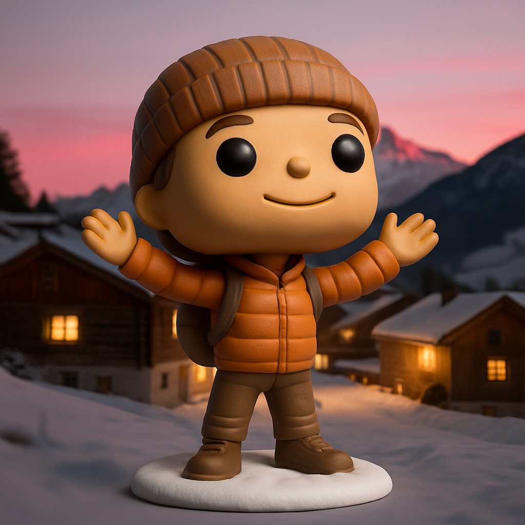 face to 3d model ai-3D portrait printing from photo_Winter Wanderer Stylized Figurine - Cozy Desk Pal