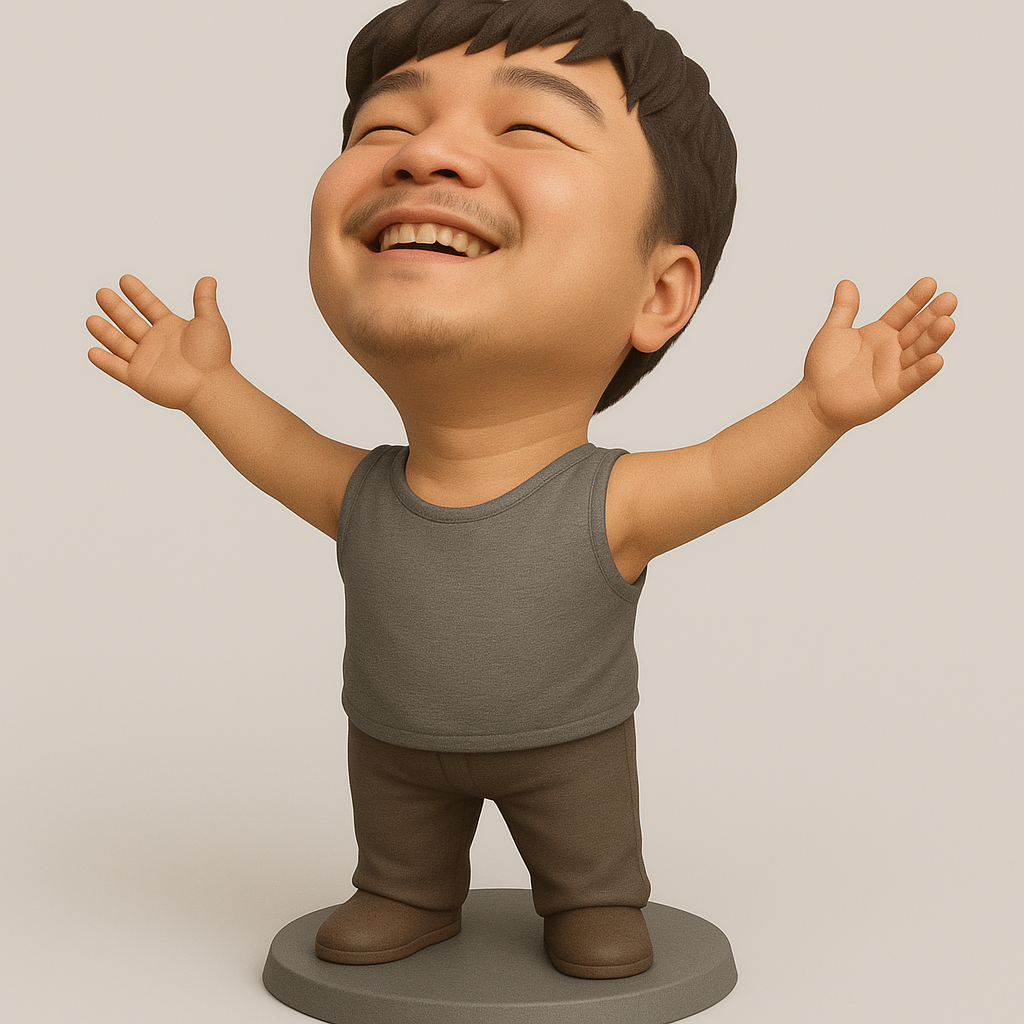 silhouette 3d printer maker-3d portrait printing_Joyful Character Figurine for 3D Printing