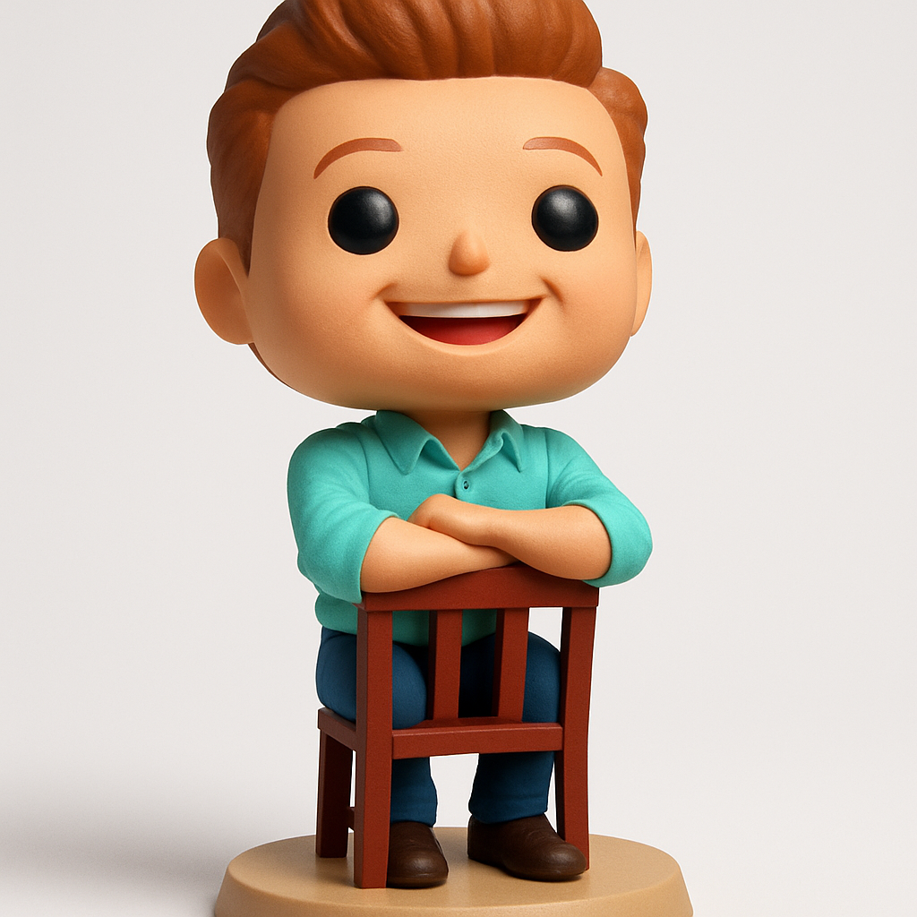 face to 3d model ai-3D portrait printing from photo_Cheery Desk Companion: Funko-Style Character Print