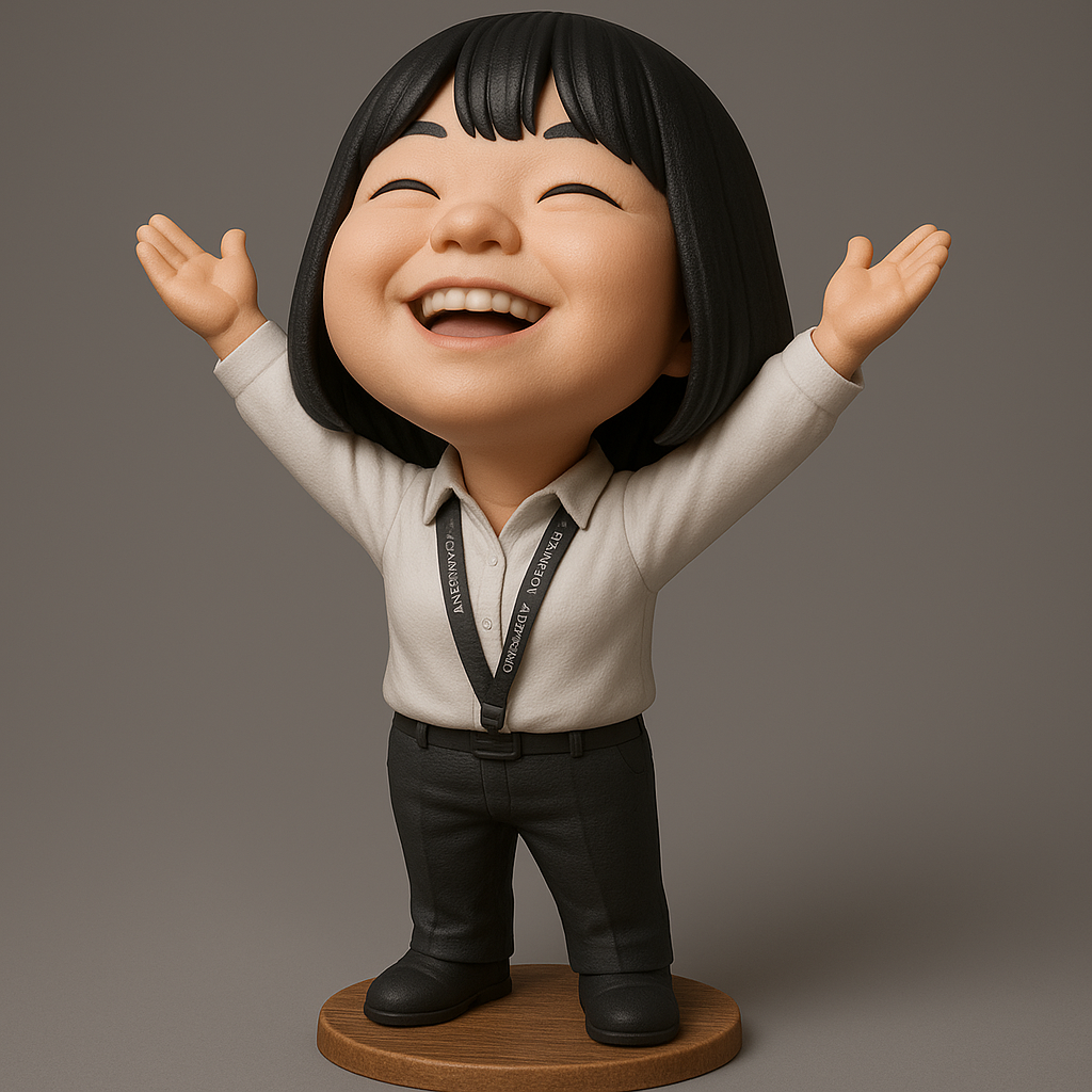 face anatomy 3d model-create 3d face model from photo_Joyful Figurine with Outstretched Arms