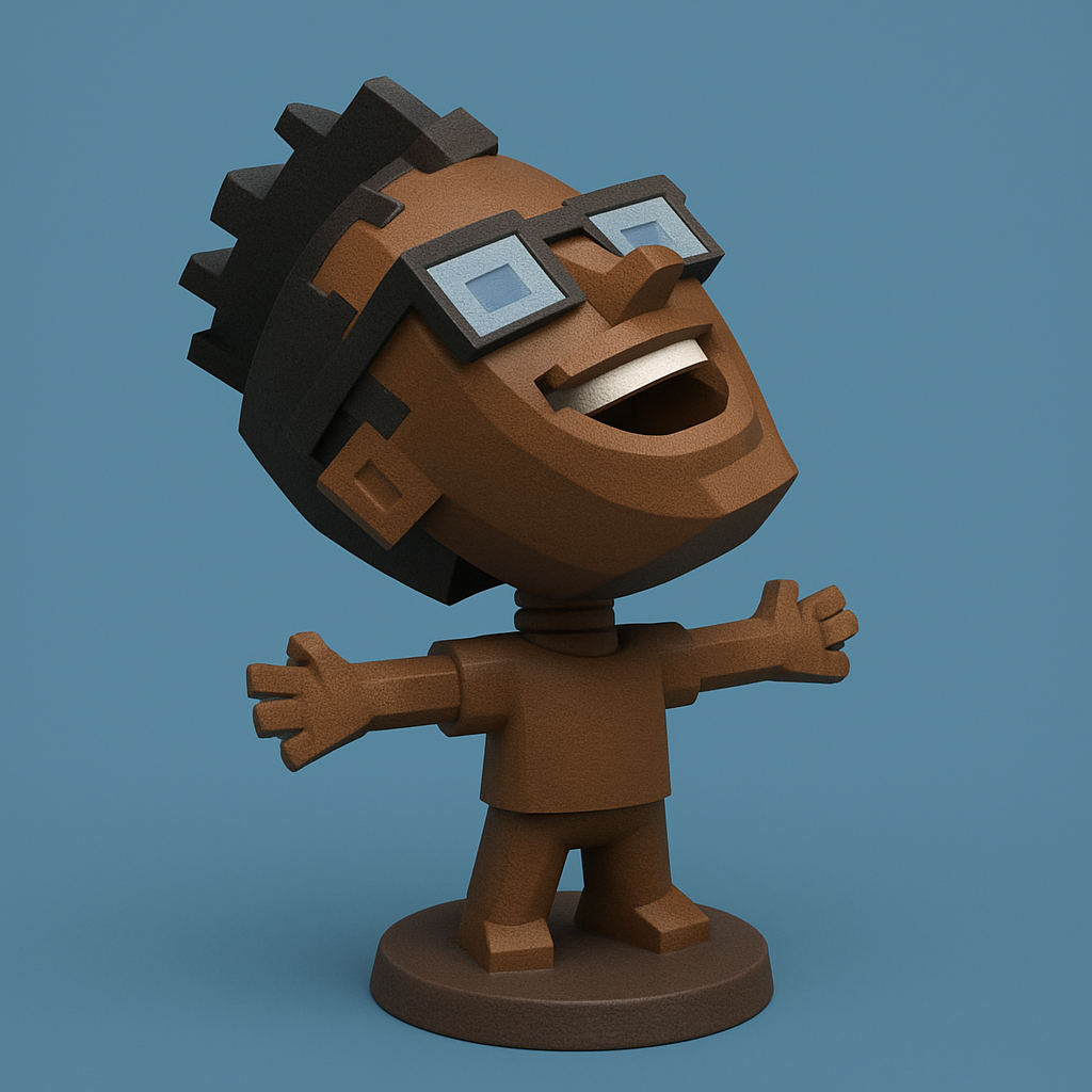 face anatomy 3d model-create 3d face model from photo_Joyful Geek Figurine: Celebrate Positivity!