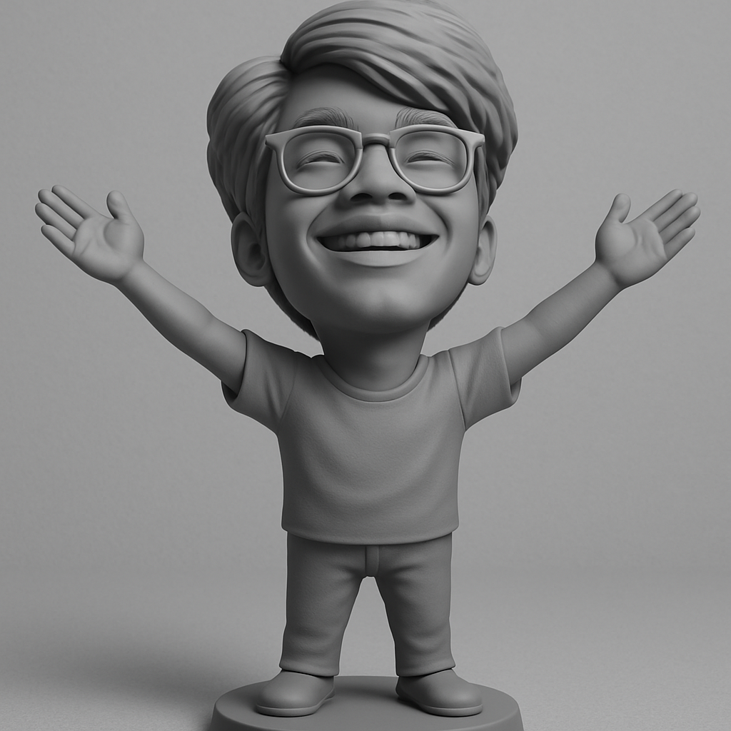 face anatomy 3d model-create 3d face model from photo_Optimistic Friend 3D Print - Share the Cheer & Joy!