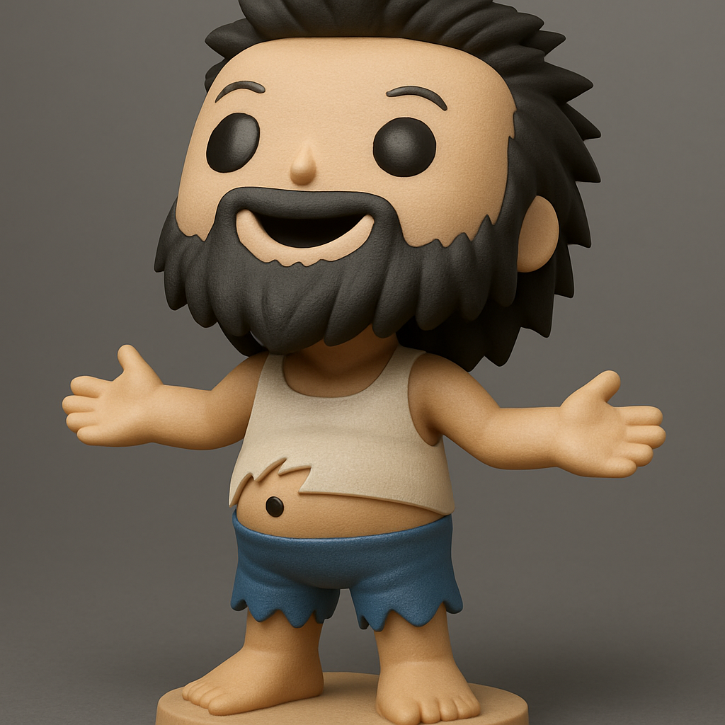 face anatomy 3d model-create 3d face model from photo_Charming Castaway Funko-Style Figurine
