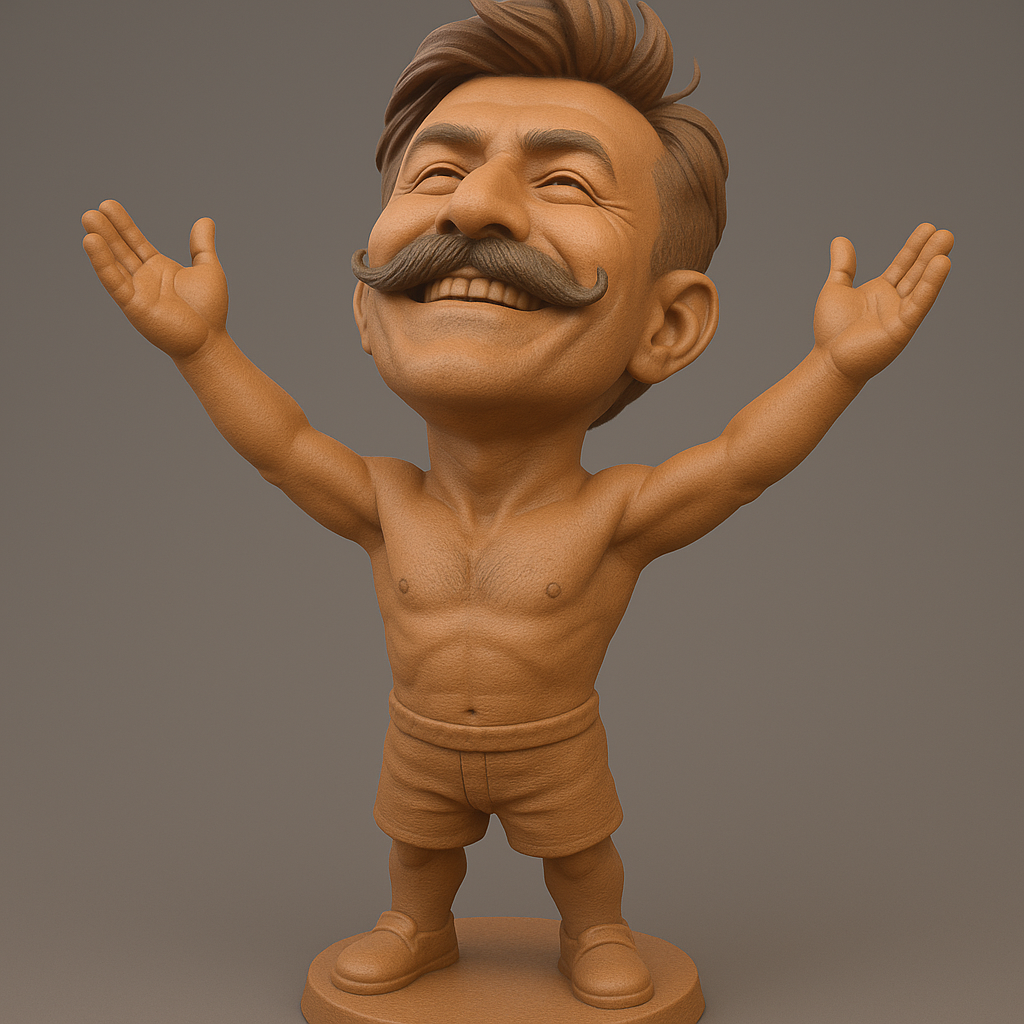 face anatomy 3d model-create 3d face model from photo_Joyful Champion Figurine for 3D Printing