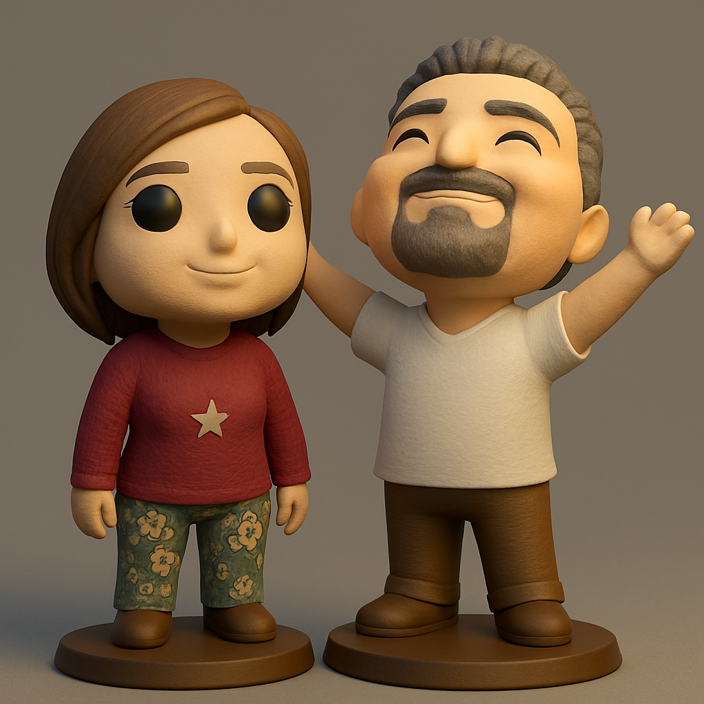 face to 3d model ai-3D portrait printing from photo_Adorable Chibi Couple Figurines - Celebrate Love!