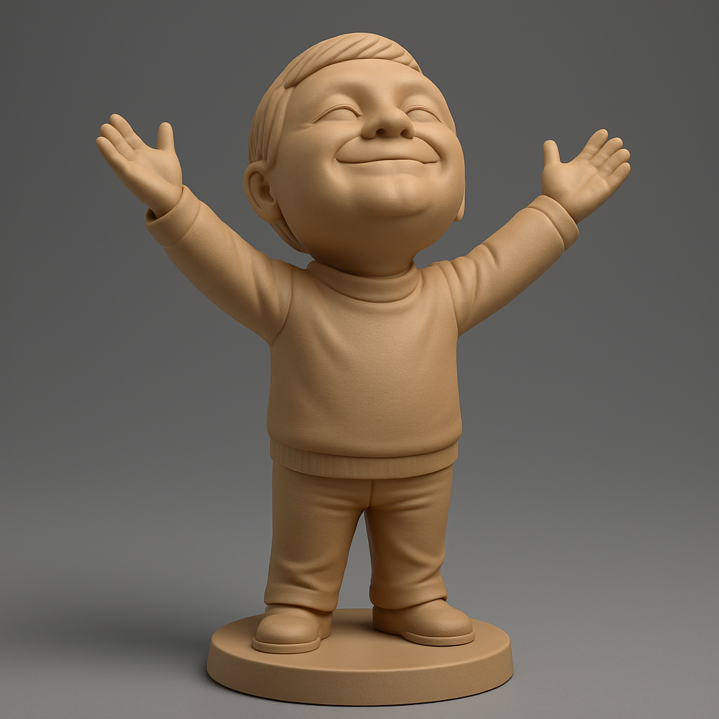 face anatomy 3d model-create 3d face model from photo_Joyful Boy Embrace Statue - Spread Happiness!