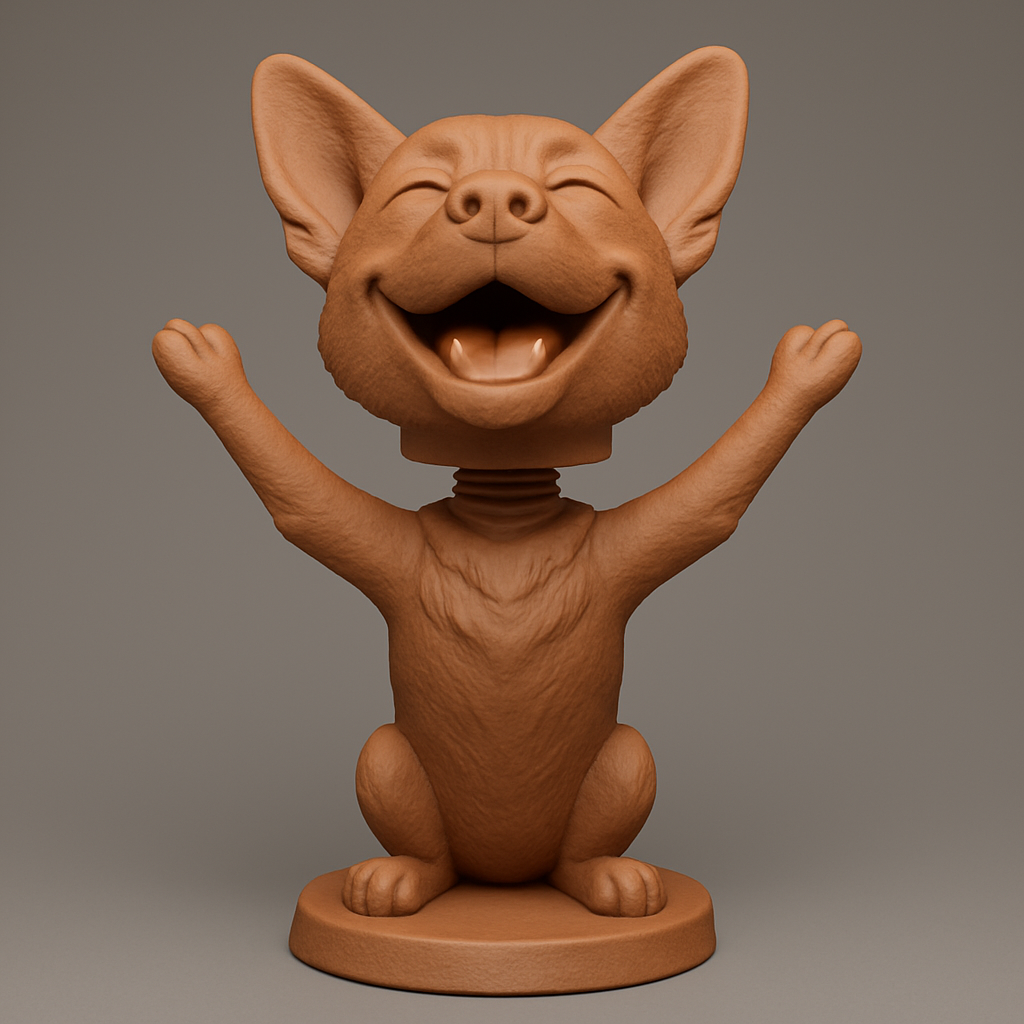 face to 3d model ai-3D portrait printing from photo_Happy Bobble Dog Model - Wobbly Joyful Canine!