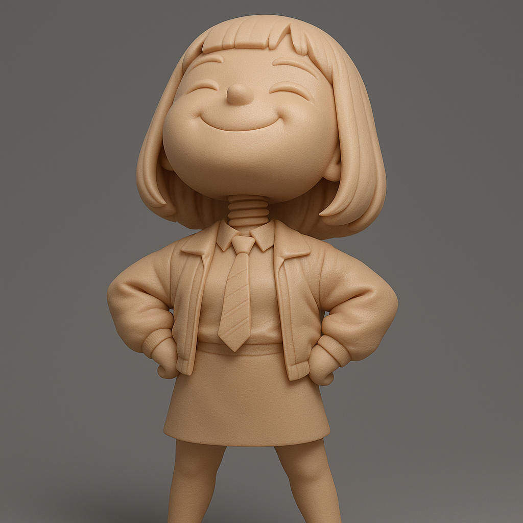 silhouette 3d printer maker-3d portrait printing_Charming Confident Girl Figurine