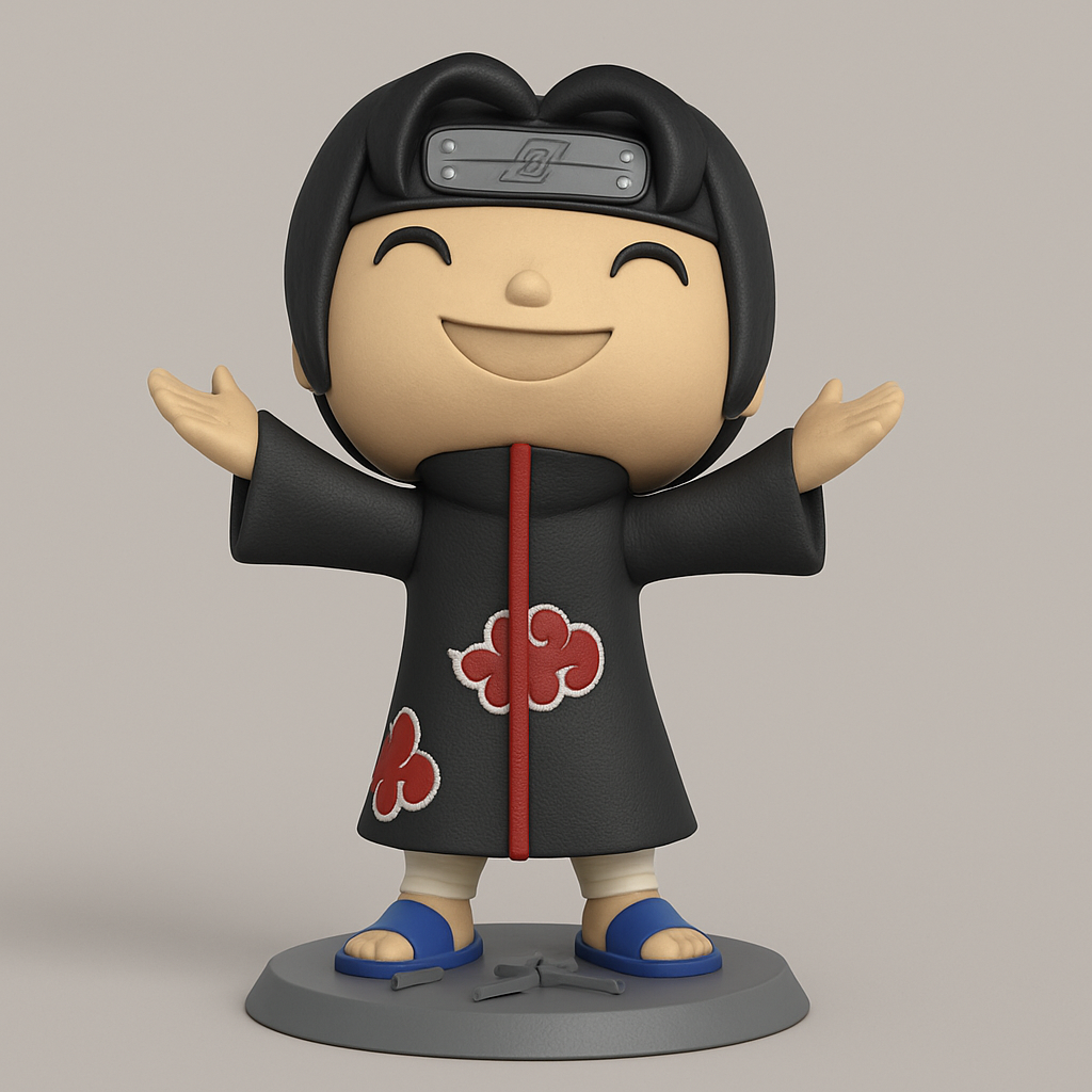 face anatomy 3d model-create 3d face model from photo_Chibi Itachi Akatsuki Smile - Embrace Your Inner Ninja!