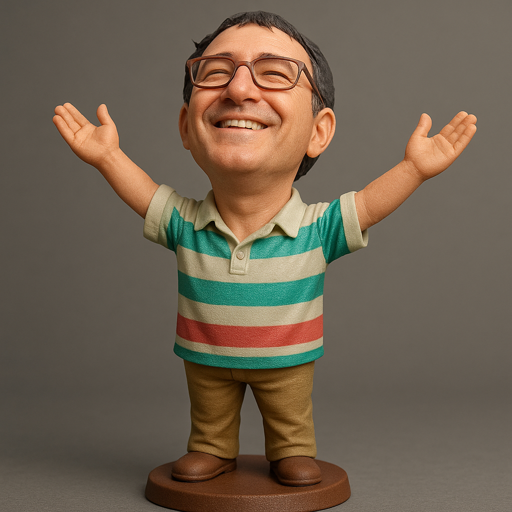 face anatomy 3d model-create 3d face model from photo_Cheerful 3D Figurine with Outstretched Arms