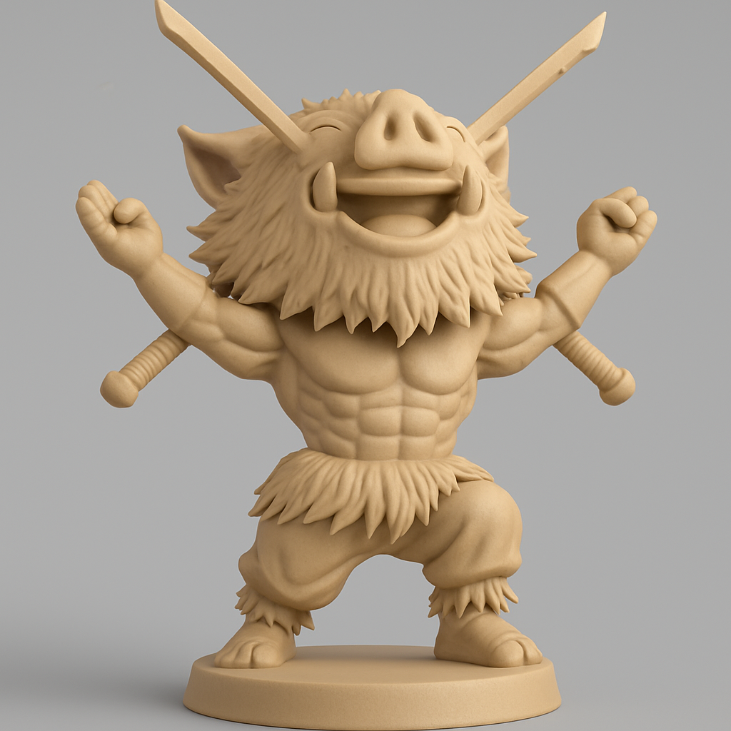 face to 3d model ai-3D portrait printing from photo_Inosuke Hashibira: Wild Boar Warrior 3D Print!