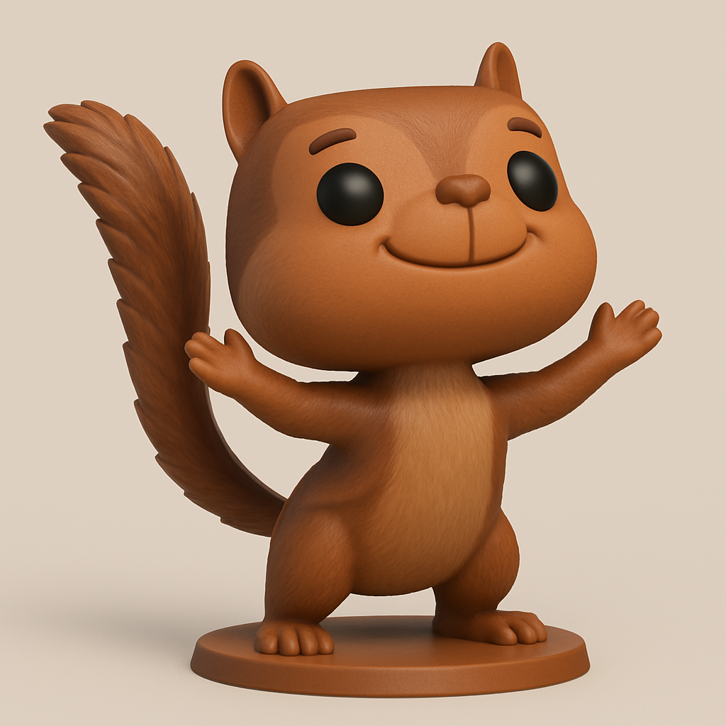 face anatomy 3d model-create 3d face model from photo_Charming Squirrel Friend Figurine - Happy Desk Decor