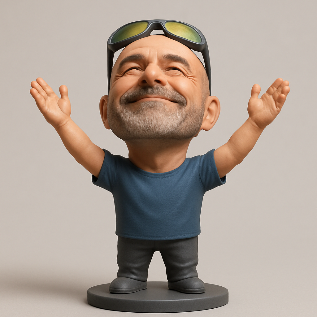 face anatomy 3d model-create 3d face model from photo_Joyful Figurine with Sunglasses