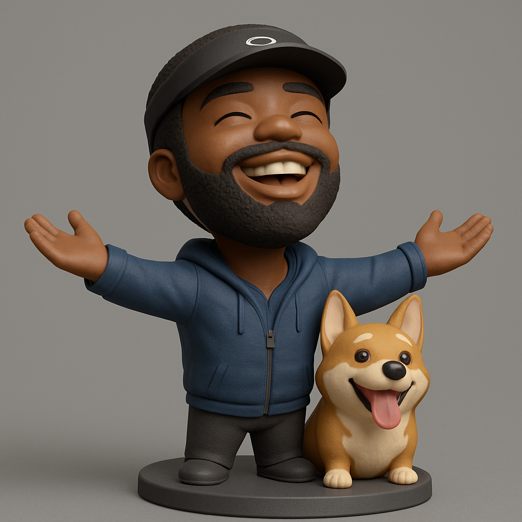 face anatomy 3d model-create 3d face model from photo_Joyful Person & Corgi Duo Figurine