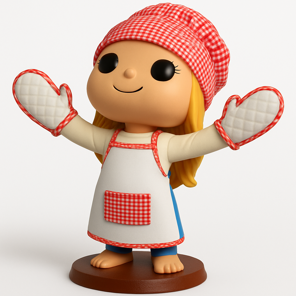 face to 3d model ai-3D portrait printing from photo_Charming Baker Figurine: Kitchen's Sweetest Smile