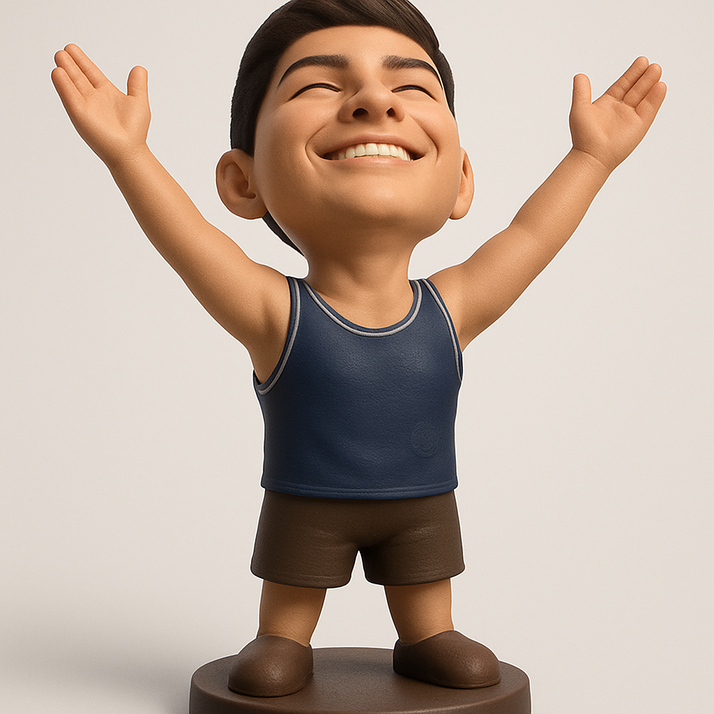 face anatomy 3d model-create 3d face model from photo_Joyful Victory Figurine - Celebrate Success!