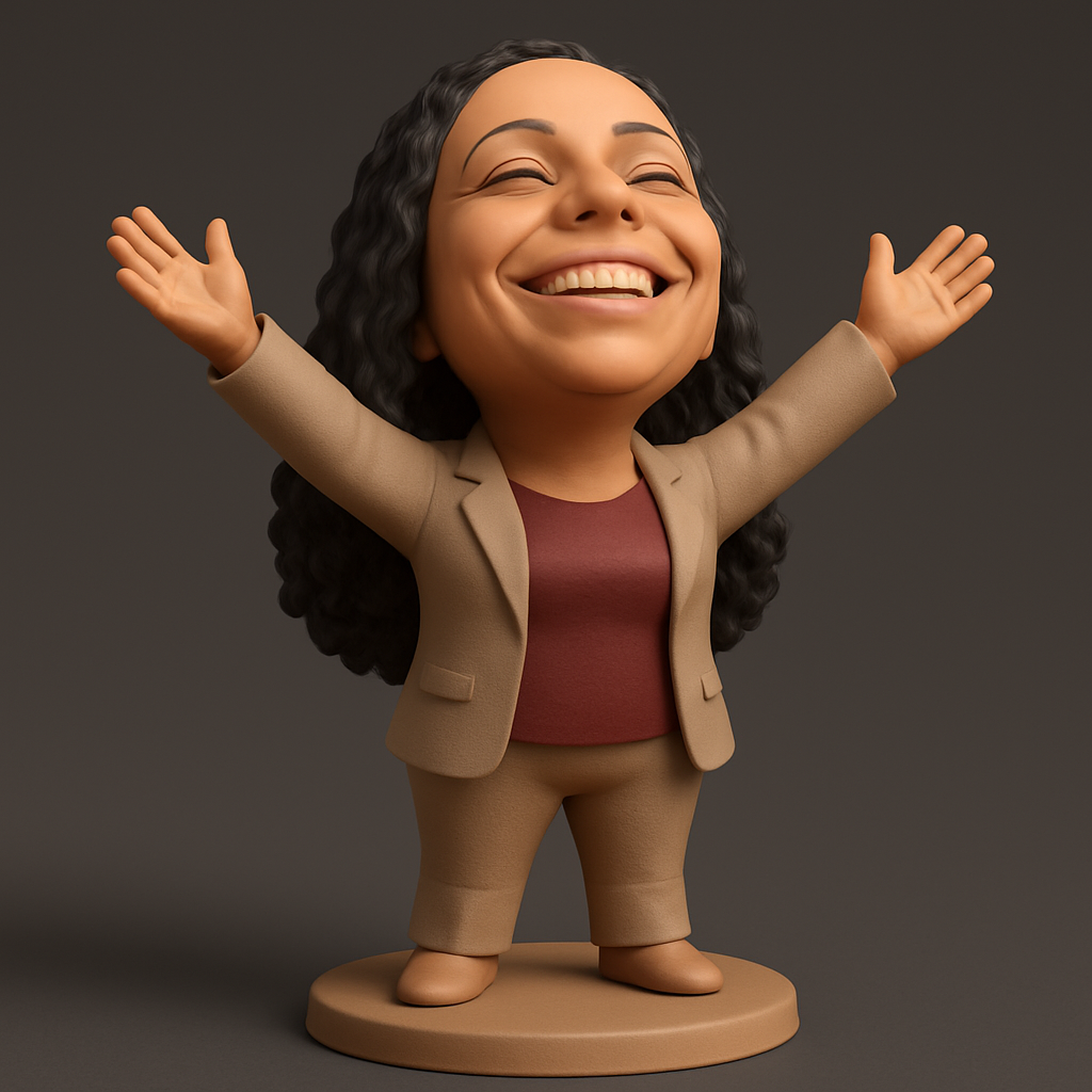 face anatomy 3d model-create 3d face model from photo_Joyful Success Bobblehead - Embrace & Celebrate!