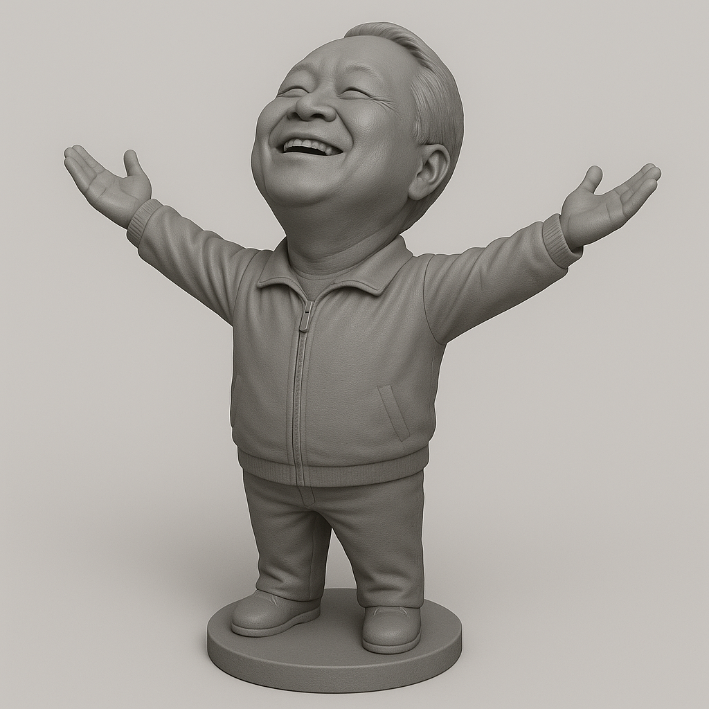 silhouette 3d printer maker-3d portrait printing_Joyful Figure with Outstretched Arms