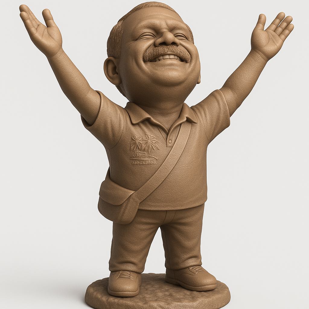 silhouette 3d printer maker-3d portrait printing_Joyful Figure with Outstretched Arms