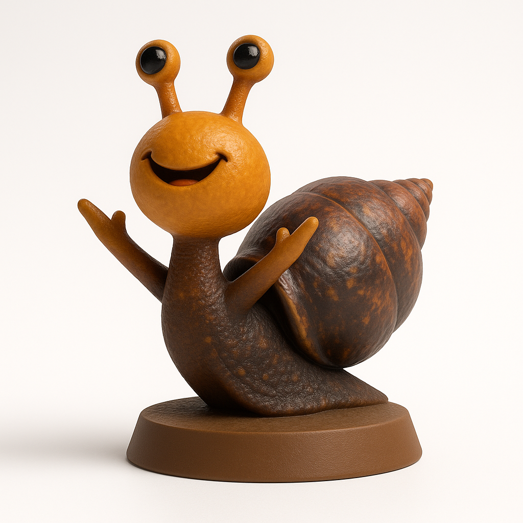 face anatomy 3d model-create 3d face model from photo_Cheerful Snail Buddy – Print a Smile for Your Space!