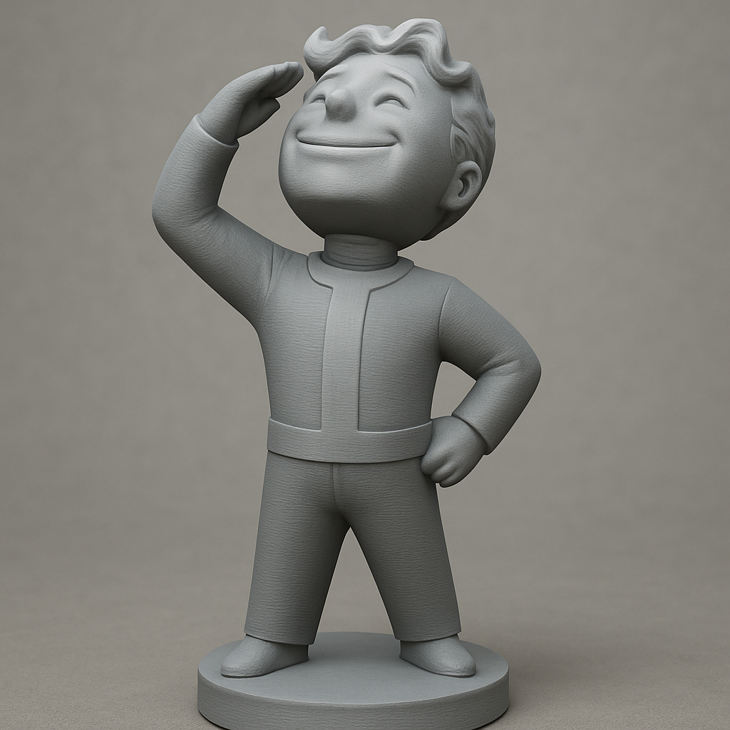 face anatomy 3d model-create 3d face model from photo_Saluting Hero Figurine for 3D Printing