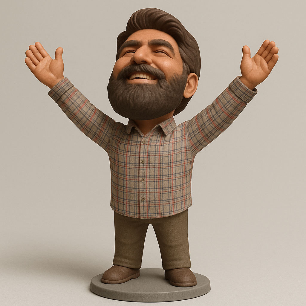 silhouette 3d printer maker-3d portrait printing_Joyful Character Figurine for 3D Printing