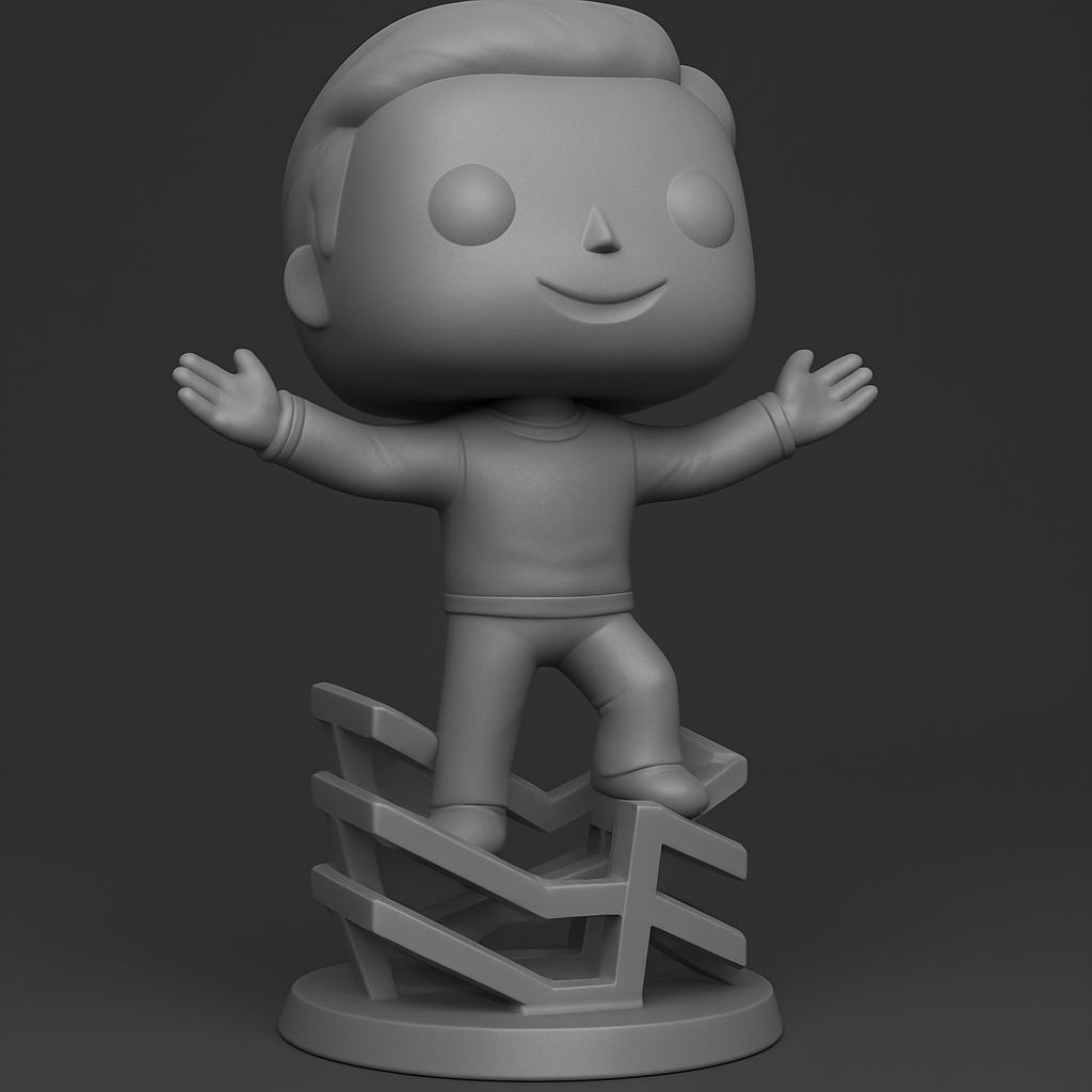 face to 3d model ai-3D portrait printing from photo_Open Arms Funko Style Display Figurine