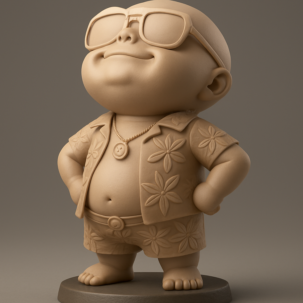 face anatomy 3d model-create 3d face model from photo_Sunny Vibes Dude: Fun & Easy-Print Desk Decor