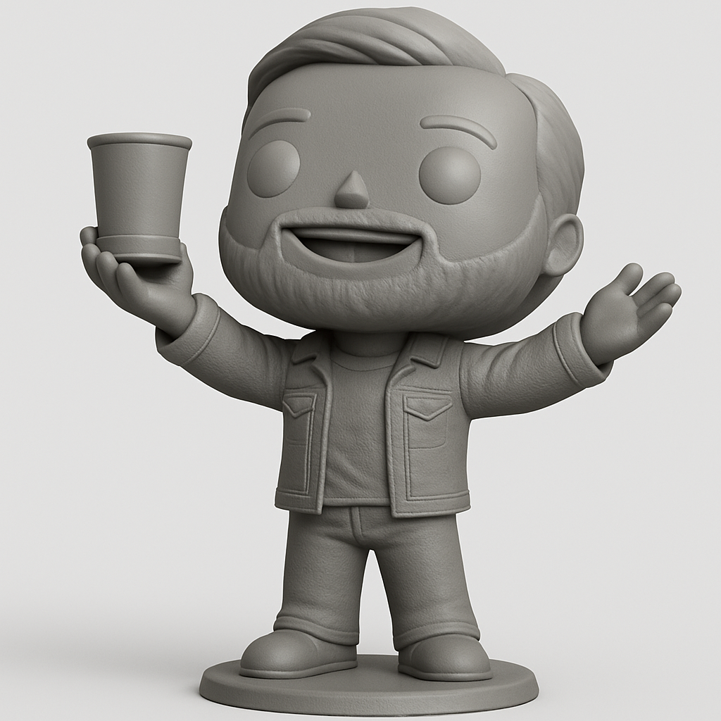 face to 3d model ai-3D portrait printing from photo_Epic Toast! Funko-Style Bearded Collectible