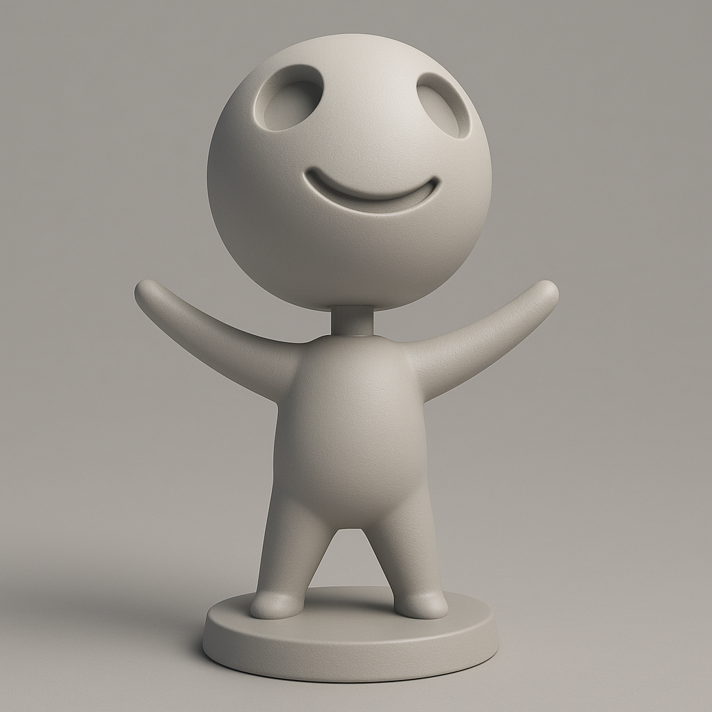 silhouette 3d printer maker-3d portrait printing_Cheerful Character Figurine