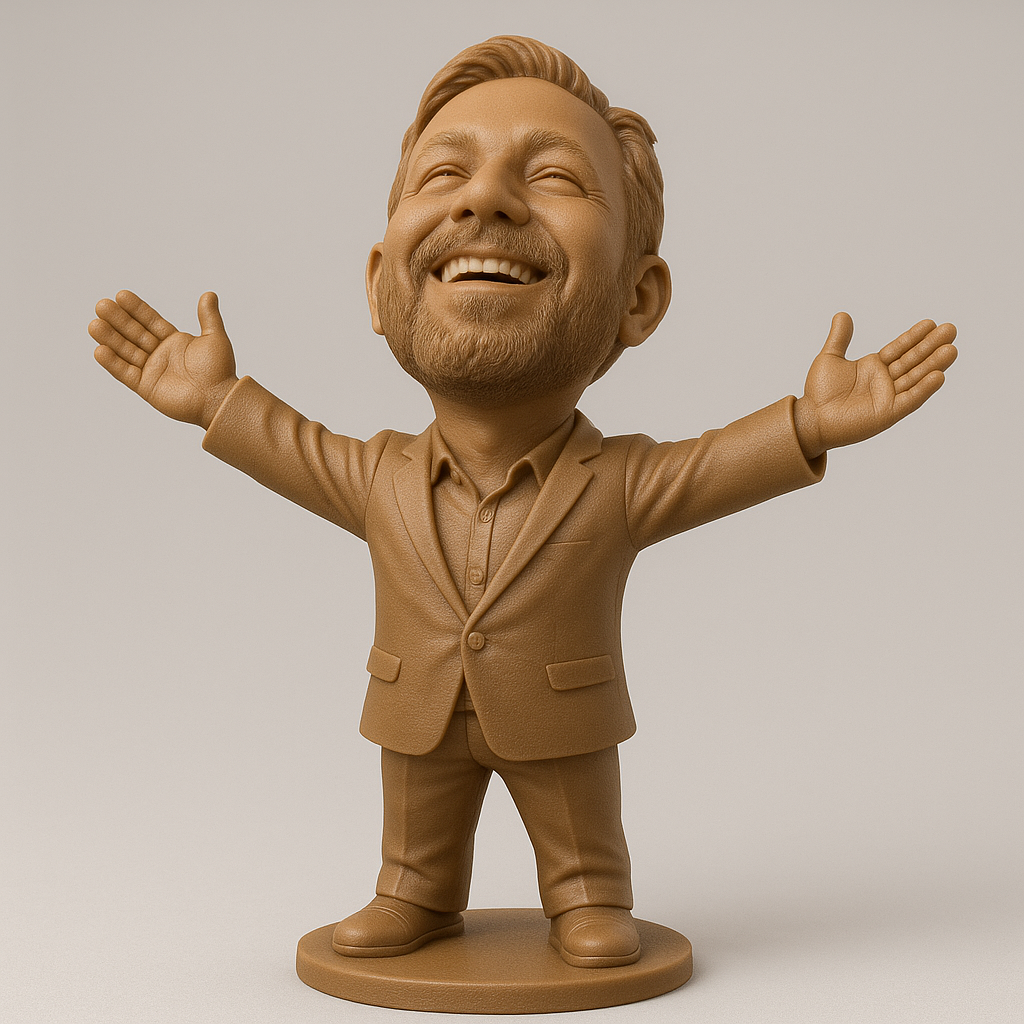 face anatomy 3d model-create 3d face model from photo_Joyful Celebration Figure for 3D Printing