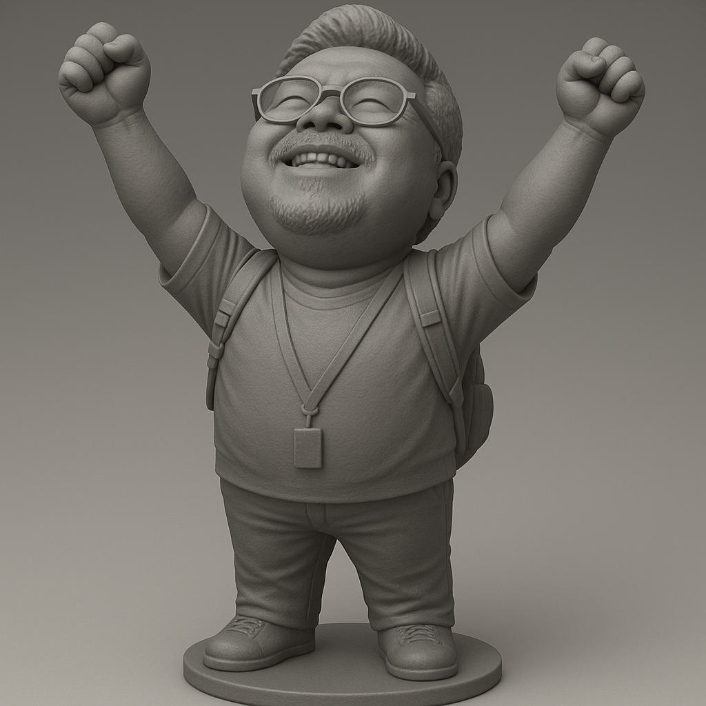 face anatomy 3d model-create 3d face model from photo_Joyful Victory Pose Figure Macky