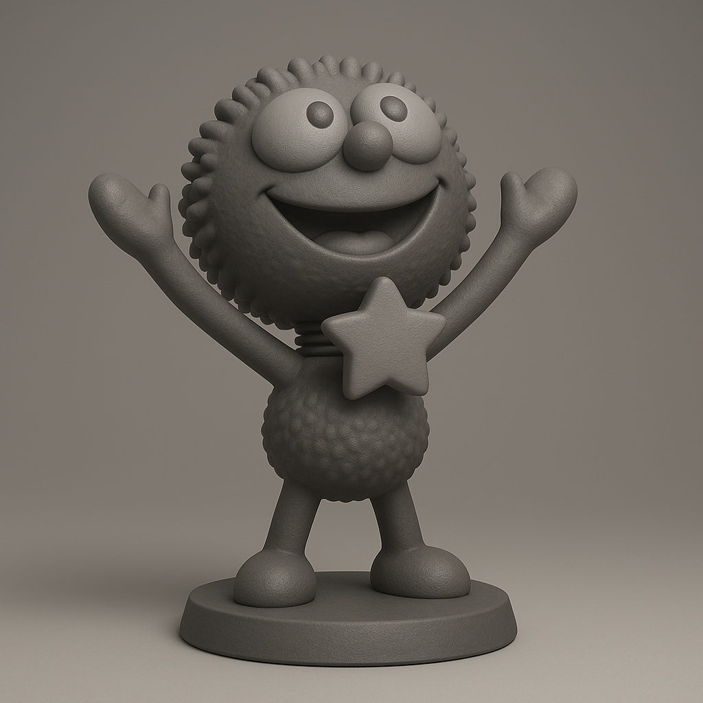 silhouette 3d printer maker-3d portrait printing_Joyful 3D Character Model for Print