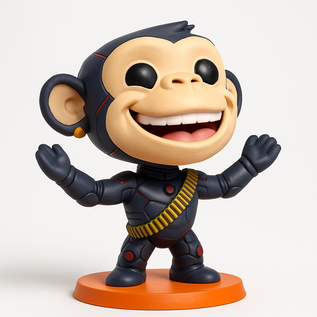 face to 3d model ai-3D portrait printing from photo_Chimp Agent Funko-Style Collectible Figurine