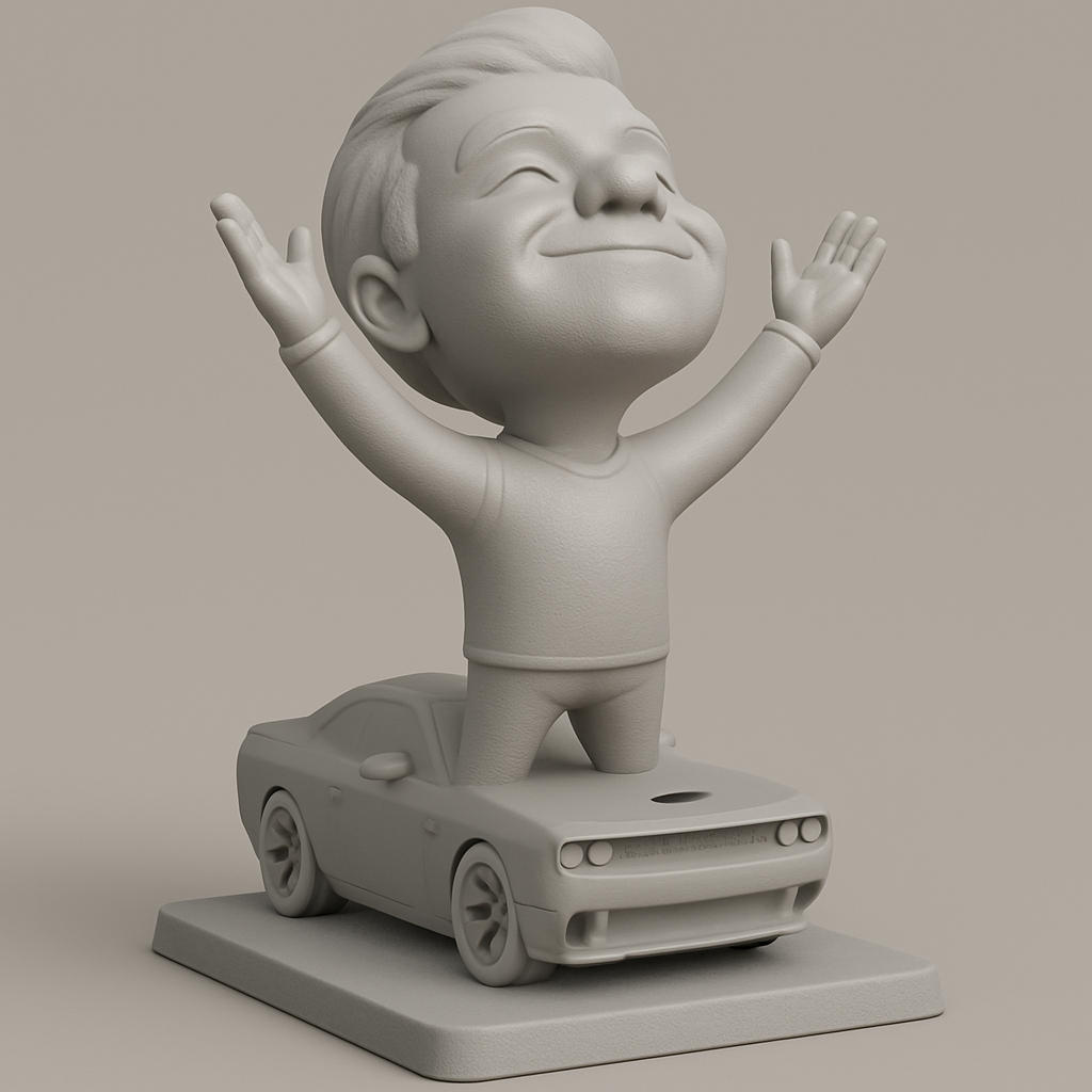 face anatomy 3d model-create 3d face model from photo_Challenger Bliss: Joyful Ride Desktop Figurine