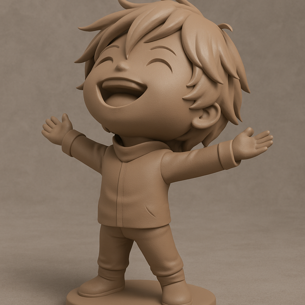 face anatomy 3d model-create 3d face model from photo_Joyful Chibi Hugs Figurine - Spread Happiness!